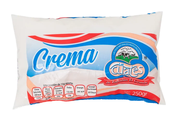 Crema Bolsa 250 g, marca Los Cuates